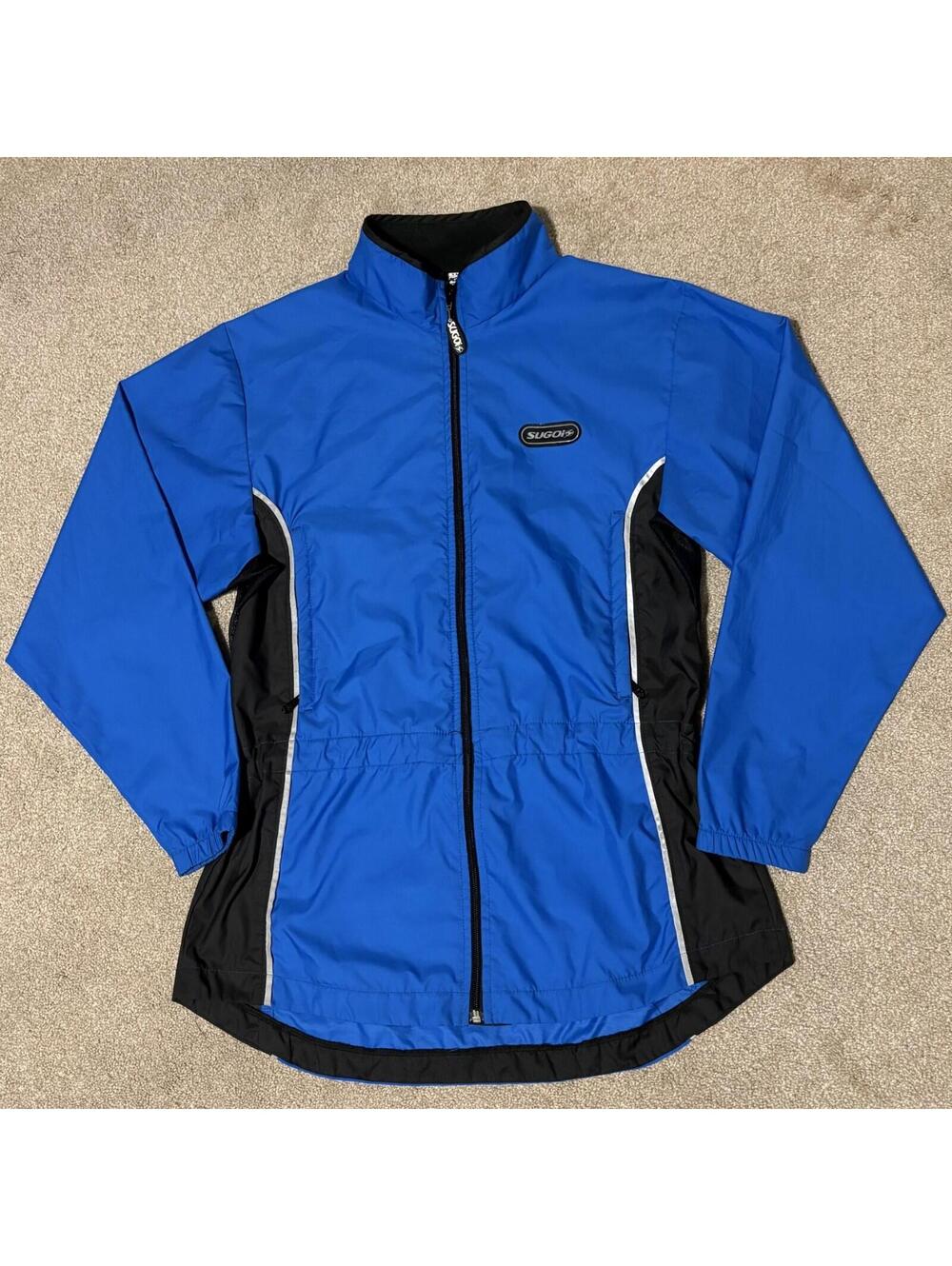 Sugoi Womens M Cycling Bike Jacket Blue Black Reflective Long Sleeve Full Zip